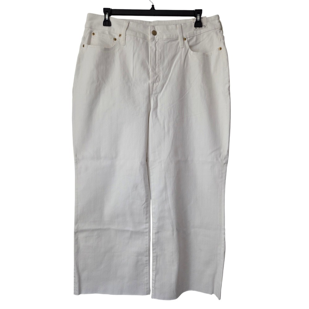 J. Crew Curvy Slim Wide Jeans 1996 Semi Stretch Size 34‎ Whte NWT $148 CH837